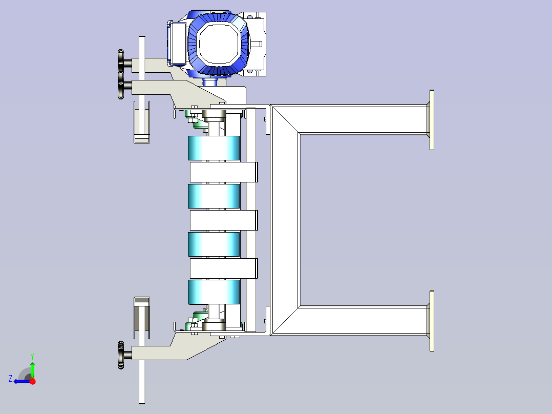 一款带式输送机3D模型右视图