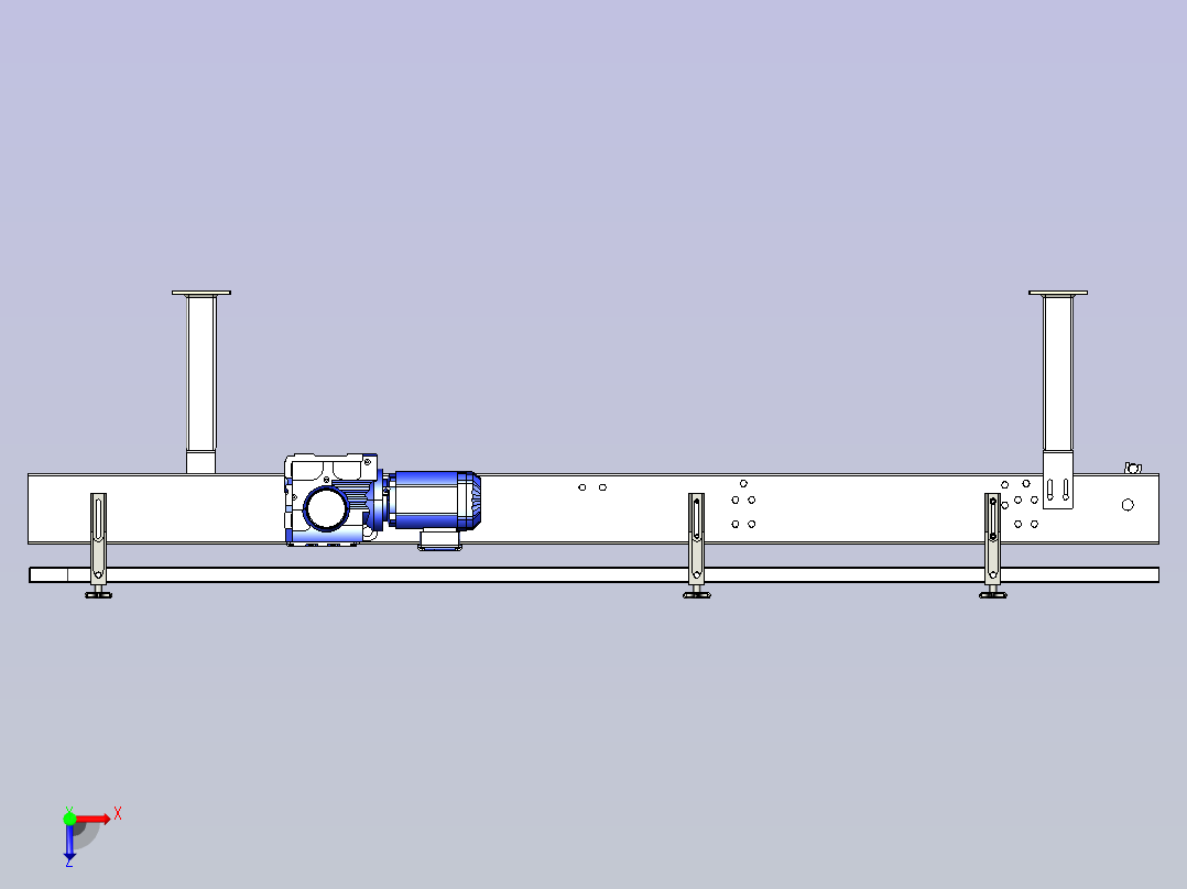 一款带式输送机3D模型俯视图