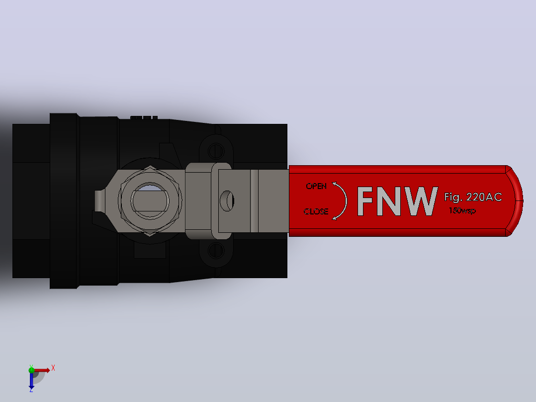 FNW-FNW221ACG二片式内螺纹球阀俯视图