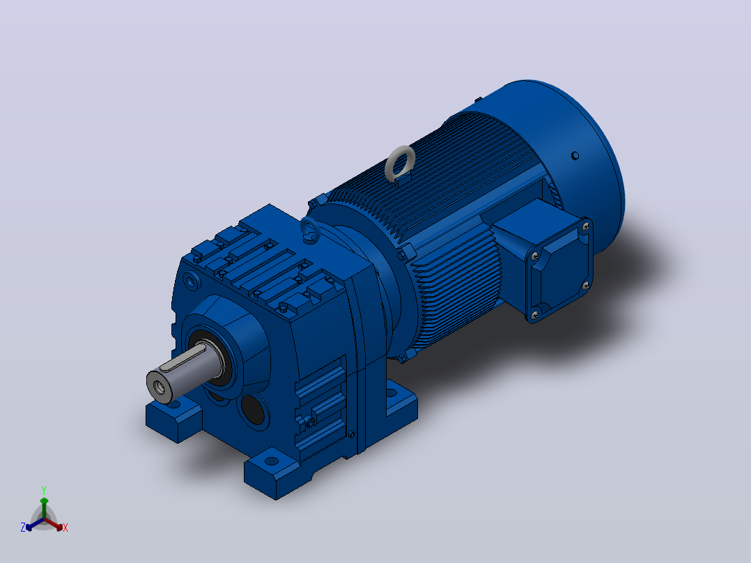 R137底脚轴伸式安装斜齿轮减速机R137-Y37-4P-225S-M1-0°主视图
