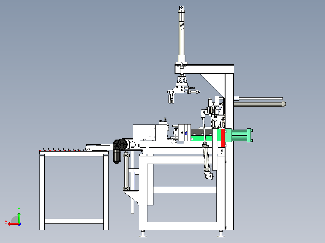 全自动送料冲压生产线 step格式后视图