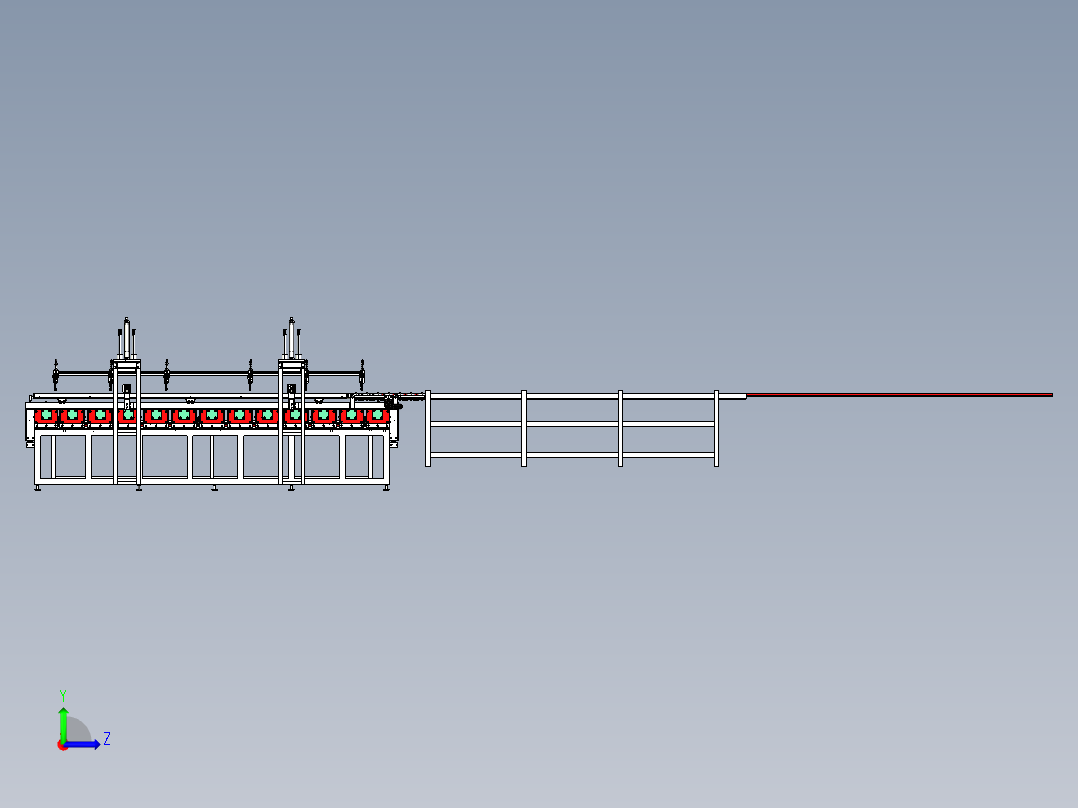 全自动送料冲压生产线 step格式左视图