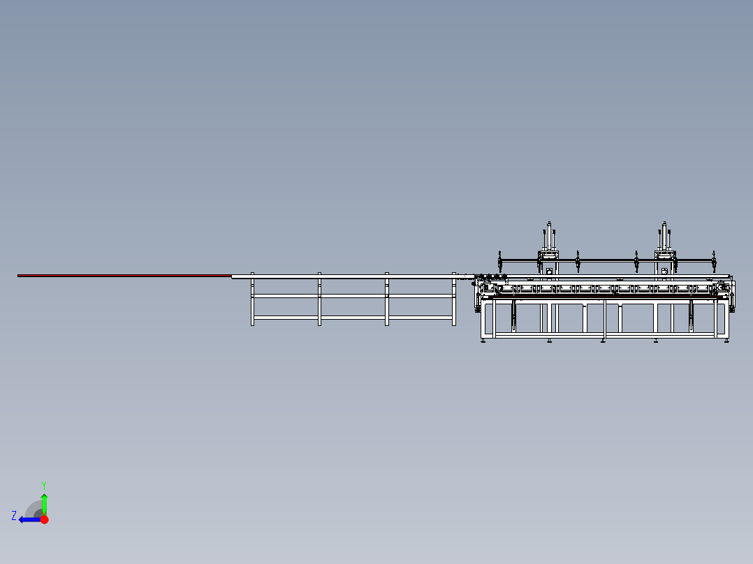 全自动送料冲压生产线 step格式右视图