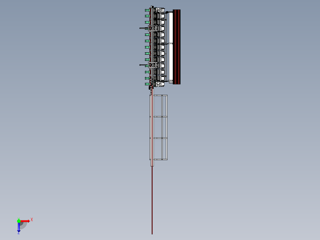 全自动送料冲压生产线 step格式俯视图