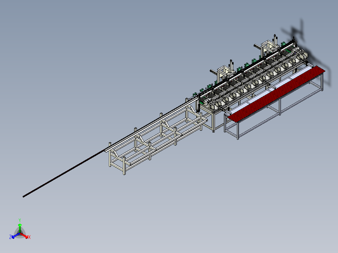 全自动送料冲压生产线 step格式正等轴测图