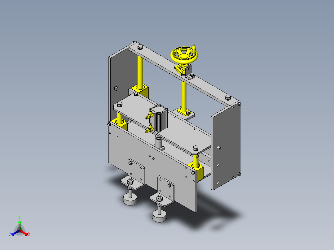 高度调节机构正等轴测图