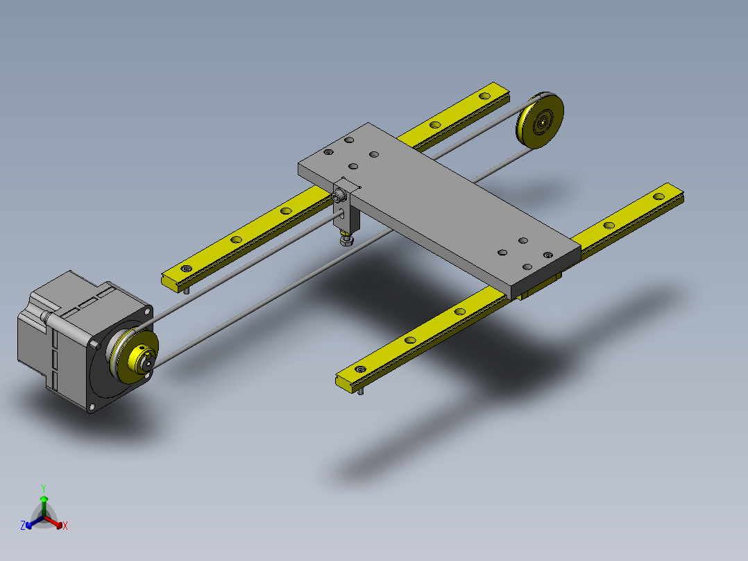 滑台直线运动机构正等轴测图