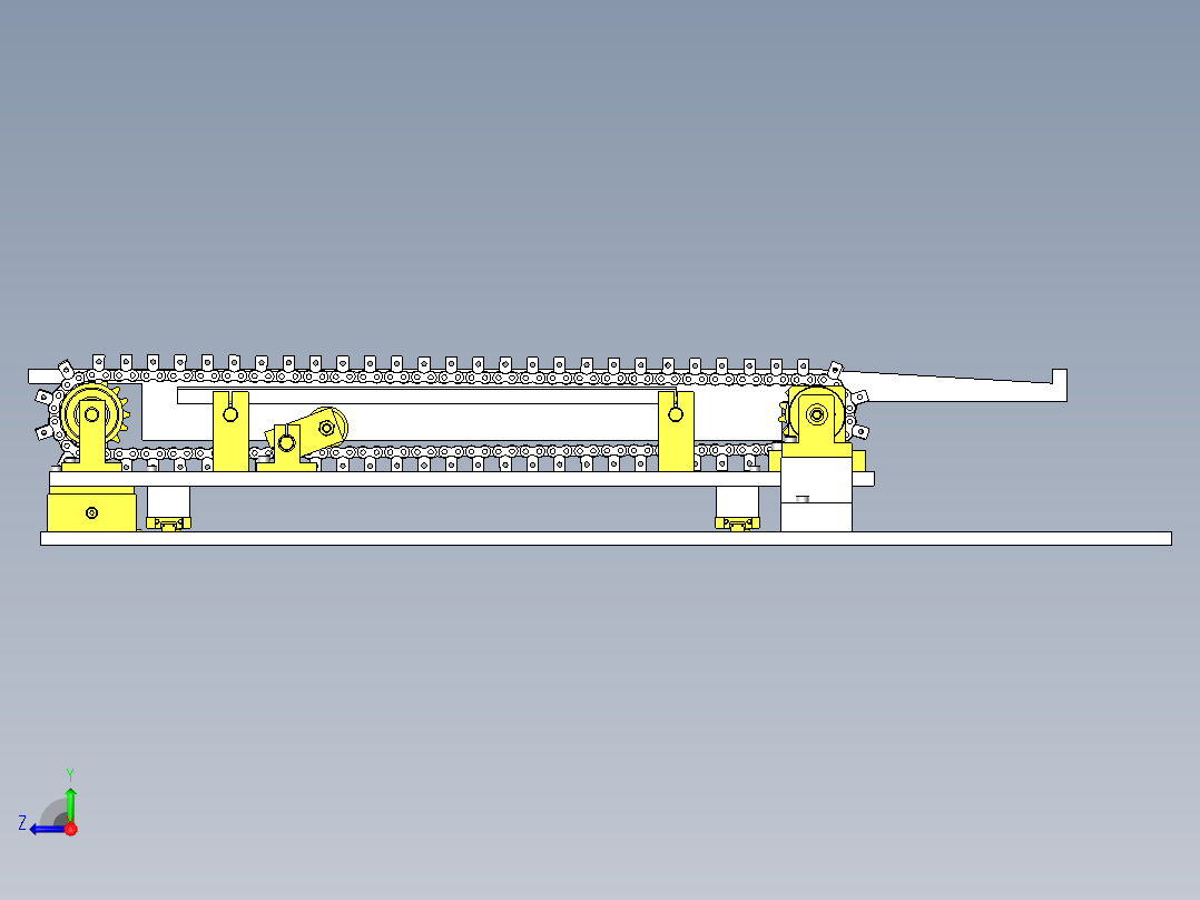 输送机传送装置右视图