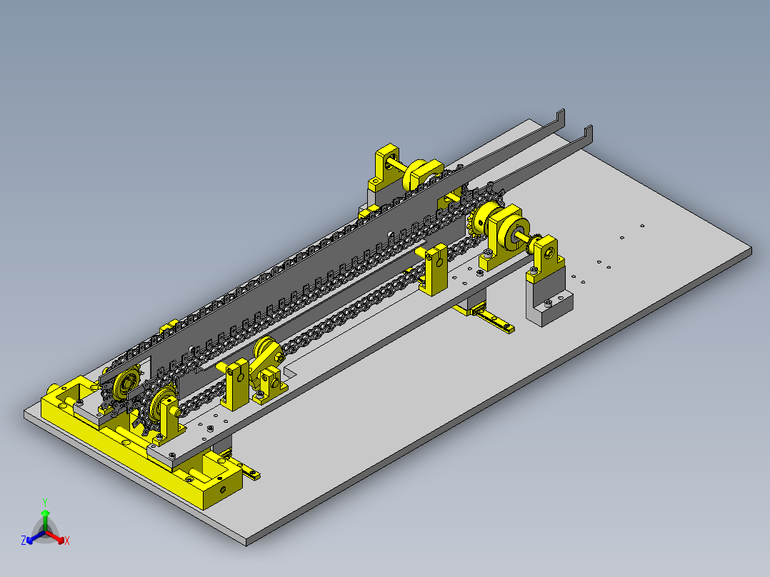 输送机传送装置正等轴测图