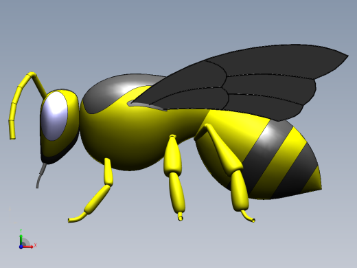 蜜蜂3d模型前视缩略图