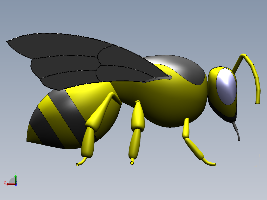 蜜蜂3d模型后视图