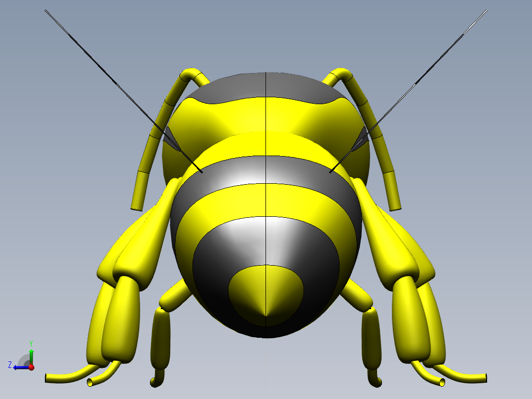 蜜蜂3d模型右视图
