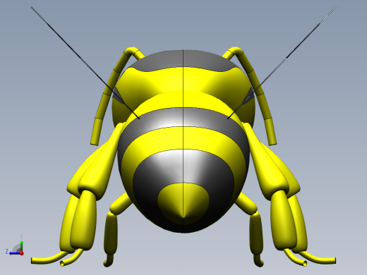 蜜蜂3d模型右视缩略图