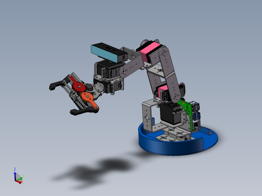2款6轴舵机机械臂3d图纸5轴 机械手3d图纸多轴机械手臂三维模型