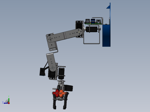 2款6轴舵机机械臂3d图纸5轴 机械手3d图纸多轴机械手臂三维模型右视缩略图
