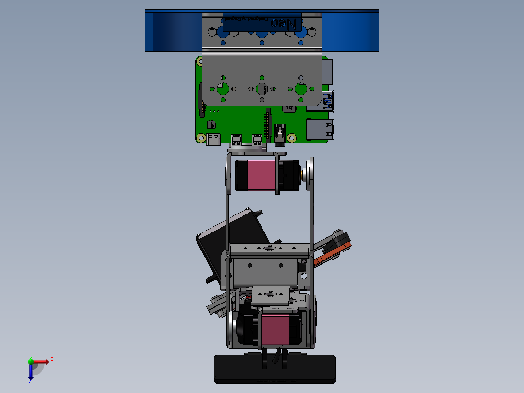 2款6轴舵机机械臂3d图纸5轴 机械手3d图纸多轴机械手臂三维模型俯视图