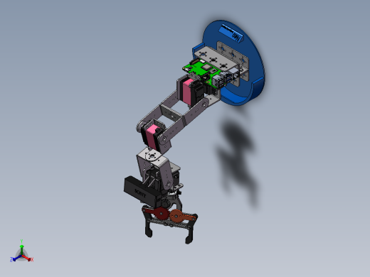 2款6轴舵机机械臂3d图纸5轴 机械手3d图纸多轴机械手臂三维模型正等轴测缩略图