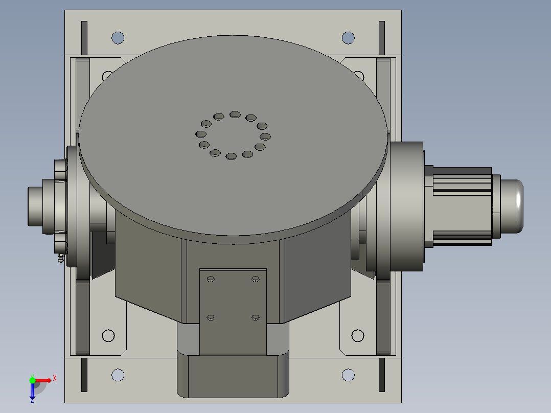 0.5t座式变位机俯视图