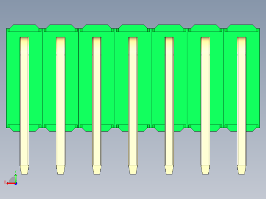 彩色公排针 100mil 2.54mm 系列-DS1022_green_3x07p_100mil_TypeD_rev1.0后视缩略图