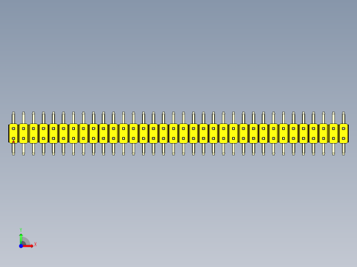 彩色公排针 100mil 2.54mm 系列-DS1022_yellow_68p_100mil_TypeSMT_rev1.0前视缩略图