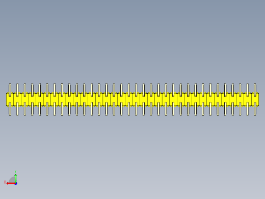 彩色公排针 100mil 2.54mm 系列-DS1022_yellow_68p_100mil_TypeSMT_rev1.0后视缩略图