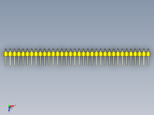 彩色公排针 100mil 2.54mm 系列-DS1022_yellow_68p_100mil_TypeSMT_rev1.0俯视缩略图