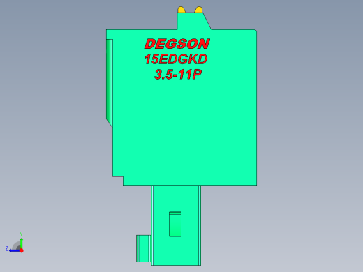 DEGSON 15EDG 系列 3.5mm 插拔式接线端子 FullPack-15EDGKD-3.5-11P-14-00AH右视缩略图