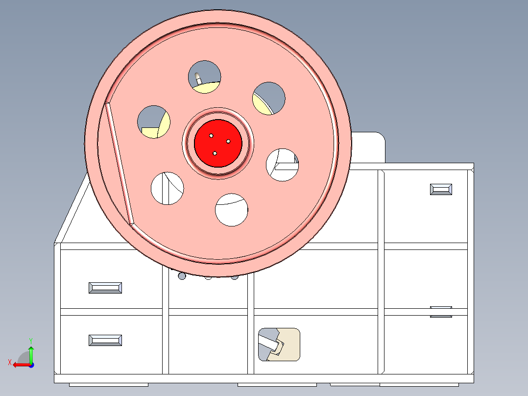 PEX-300x1300破碎机三维图后视图
