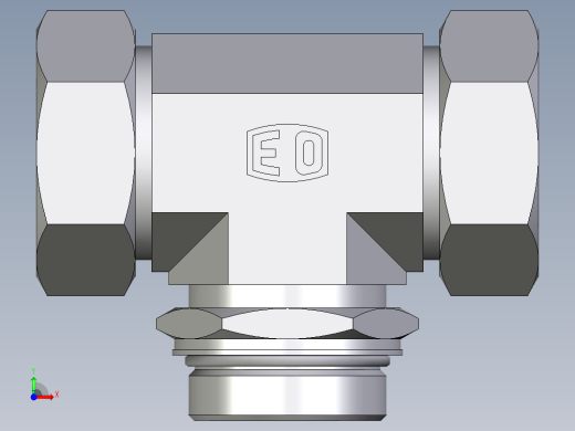 卡套式工业通用硬管接头EO_Adjustable_locknut_branch_tee_TEE42LMORCF前视缩略图