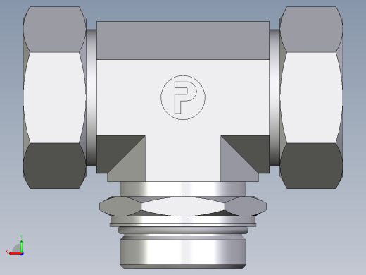 卡套式工业通用硬管接头EO_Adjustable_locknut_branch_tee_TEE42LMORCF后视缩略图