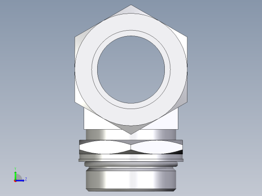 卡套式工业通用硬管接头EO_Adjustable_locknut_branch_tee_TEE42LMORCF左视缩略图