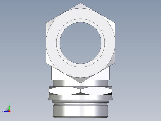 卡套式工业通用硬管接头EO_Adjustable_locknut_branch_tee_TEE42LMORCF右视缩略图