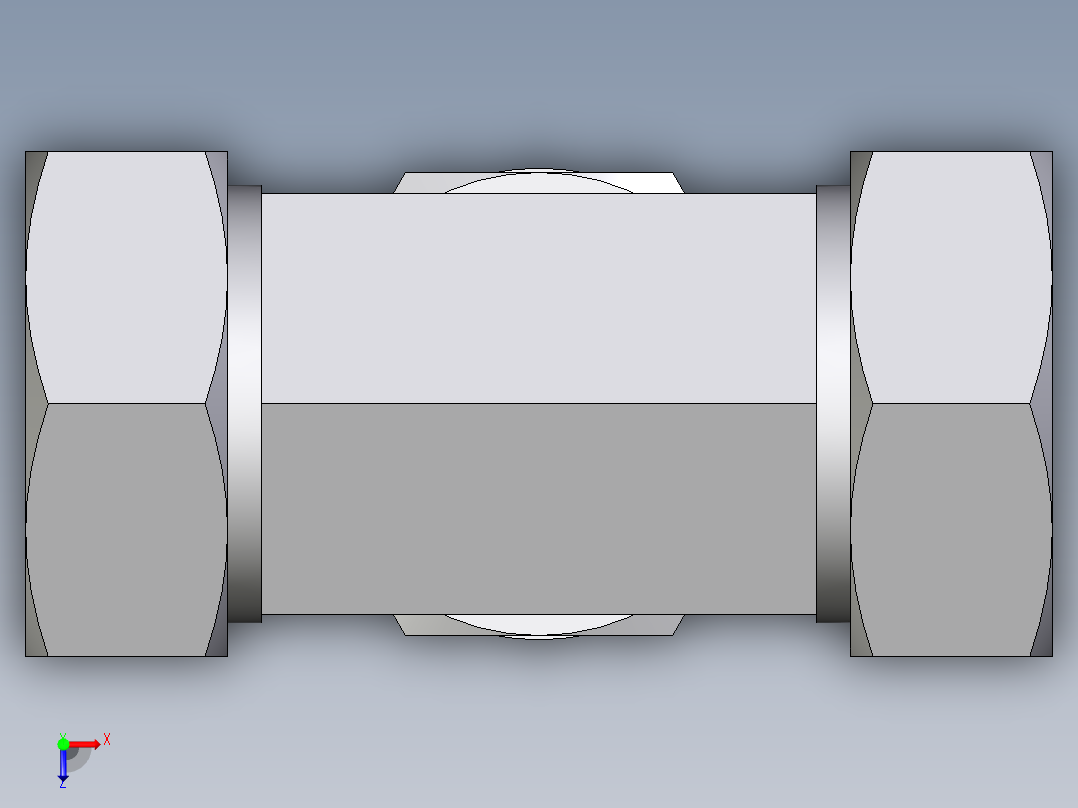 卡套式工业通用硬管接头EO_Adjustable_locknut_branch_tee_TEE42LMORCF俯视图