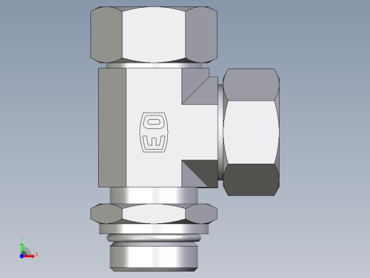 卡套式工业通用硬管接头EO_Adjustable_locknut_run_tee_LEE28LMORCF前视缩略图