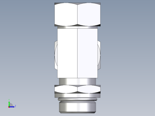 卡套式工业通用硬管接头EO_Adjustable_locknut_run_tee_LEE28LMORCF左视缩略图