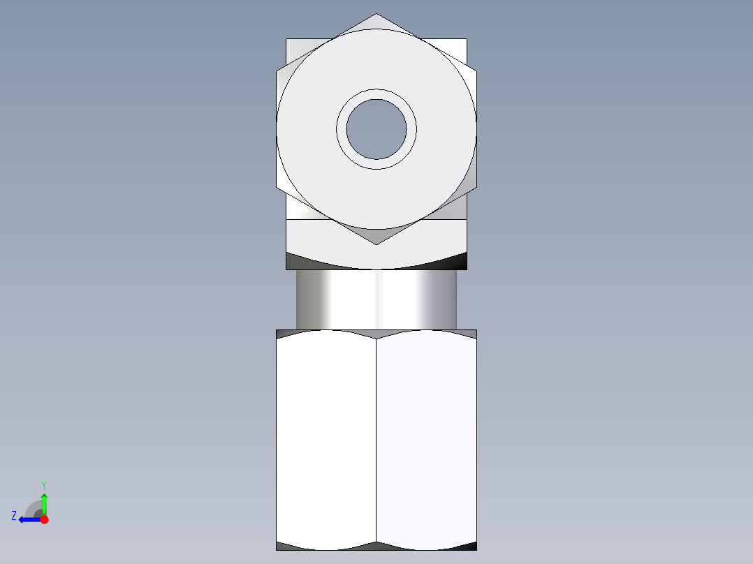 卡套式工业通用硬管接头EO_Union_tee_T04LLCF右视图