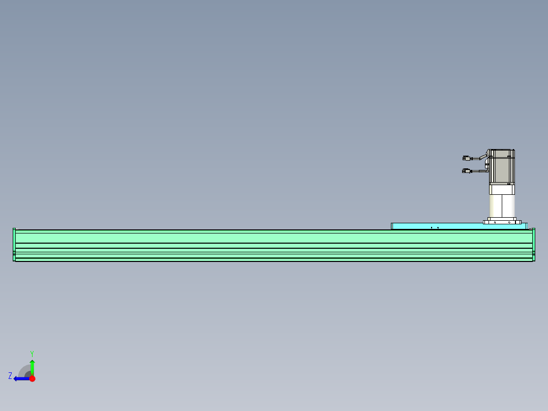 东锦齿条传动DH270G-L167-S1150-BU-减速机+750W.STEP右视图