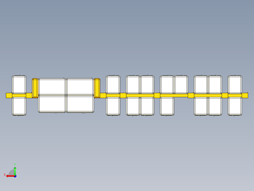生产线3D模型后视图
