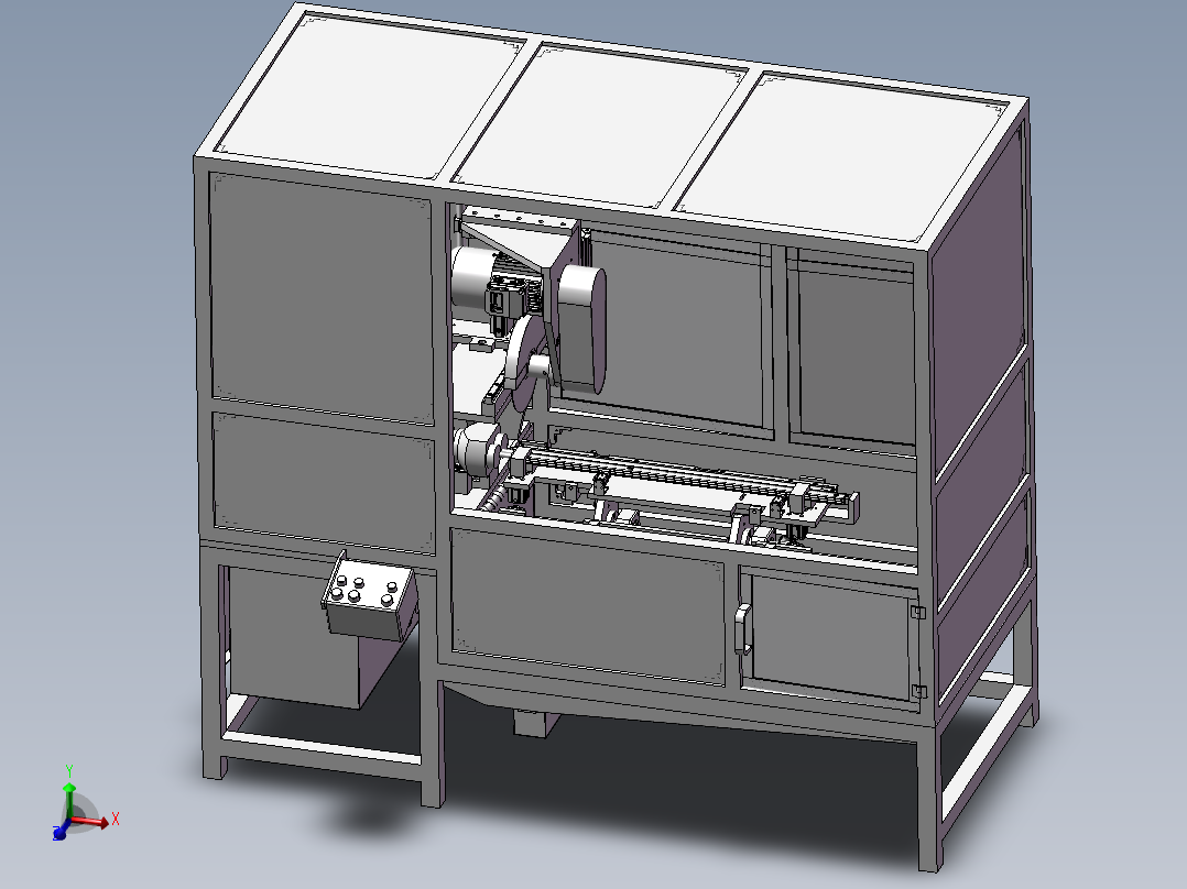 汽车天窗导轨锯切倒角机 非标自动化设备3D图纸3D模型