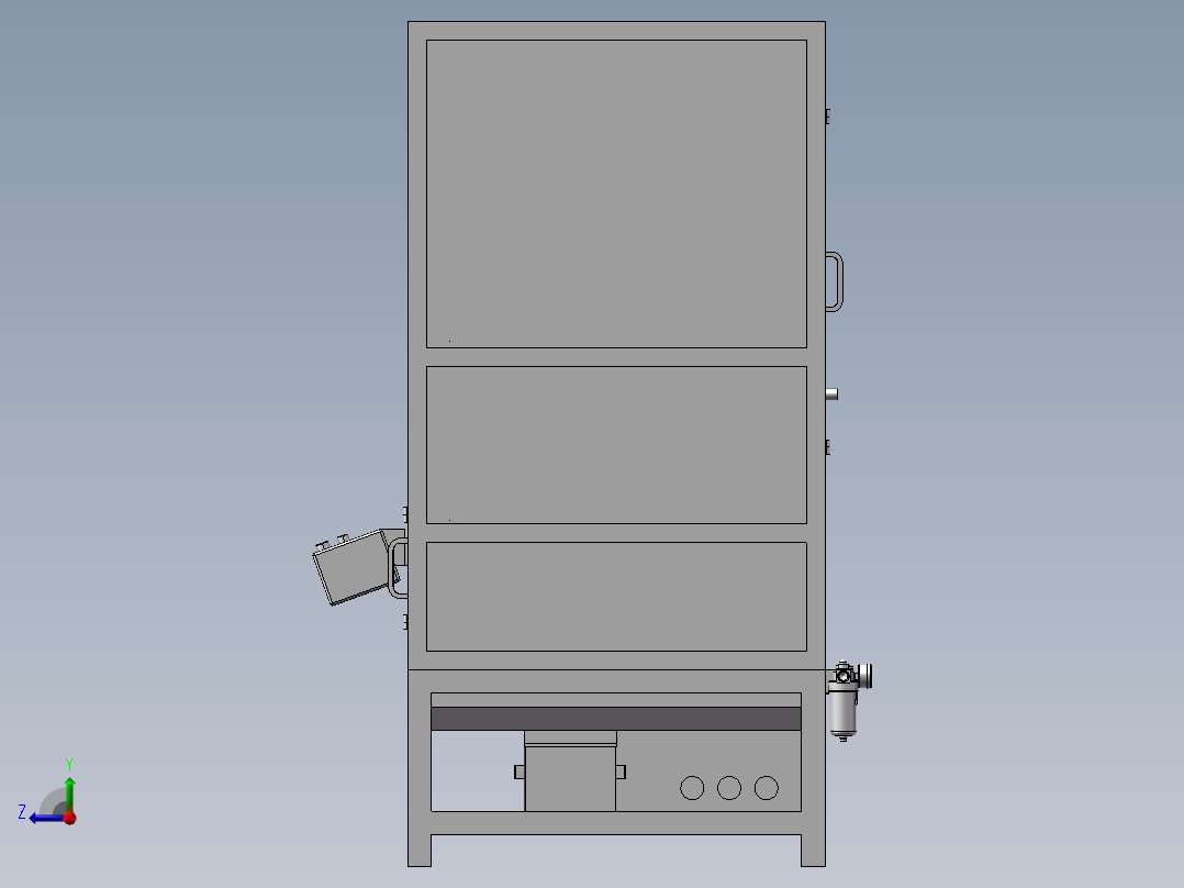 汽车天窗导轨锯切倒角机 非标自动化设备3D图纸3D模型右视图