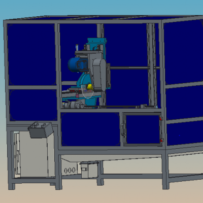 汽车天窗导轨锯切倒角机 非标自动化设备3D图纸3D模型