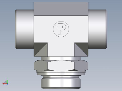 卡套式工业通用硬管接头EO_Adjustable_locknut_branch_tee_TEE30SROMDCF后视缩略图