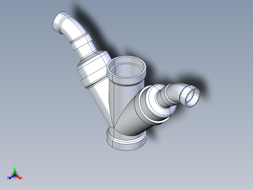 船舶管路系统S12_SeaDrainPLUS_DoubleComboReducingWye-SxSxSxS_37E268234_4x2in Sea Drain Plus - Double Combo Reducing Wye - SxSxSxS主视图