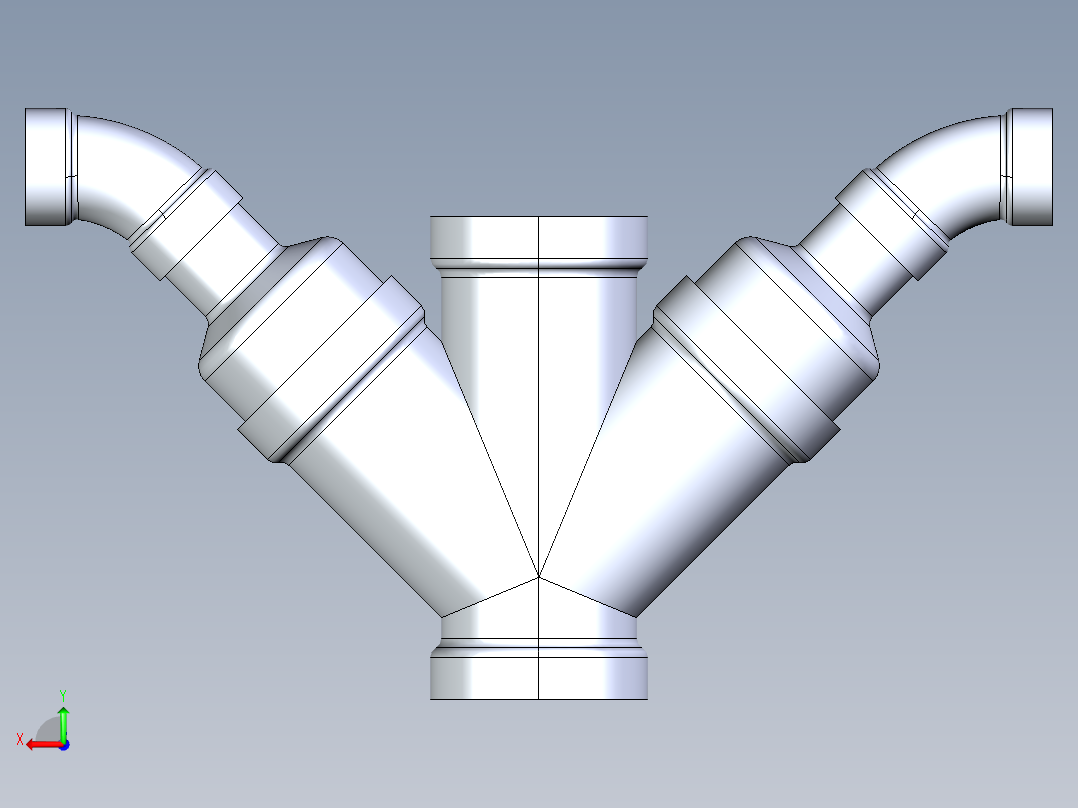 船舶管路系统S12_SeaDrainPLUS_DoubleComboReducingWye-SxSxSxS_37E268234_4x2in Sea Drain Plus - Double Combo Reducing Wye - SxSxSxS后视图