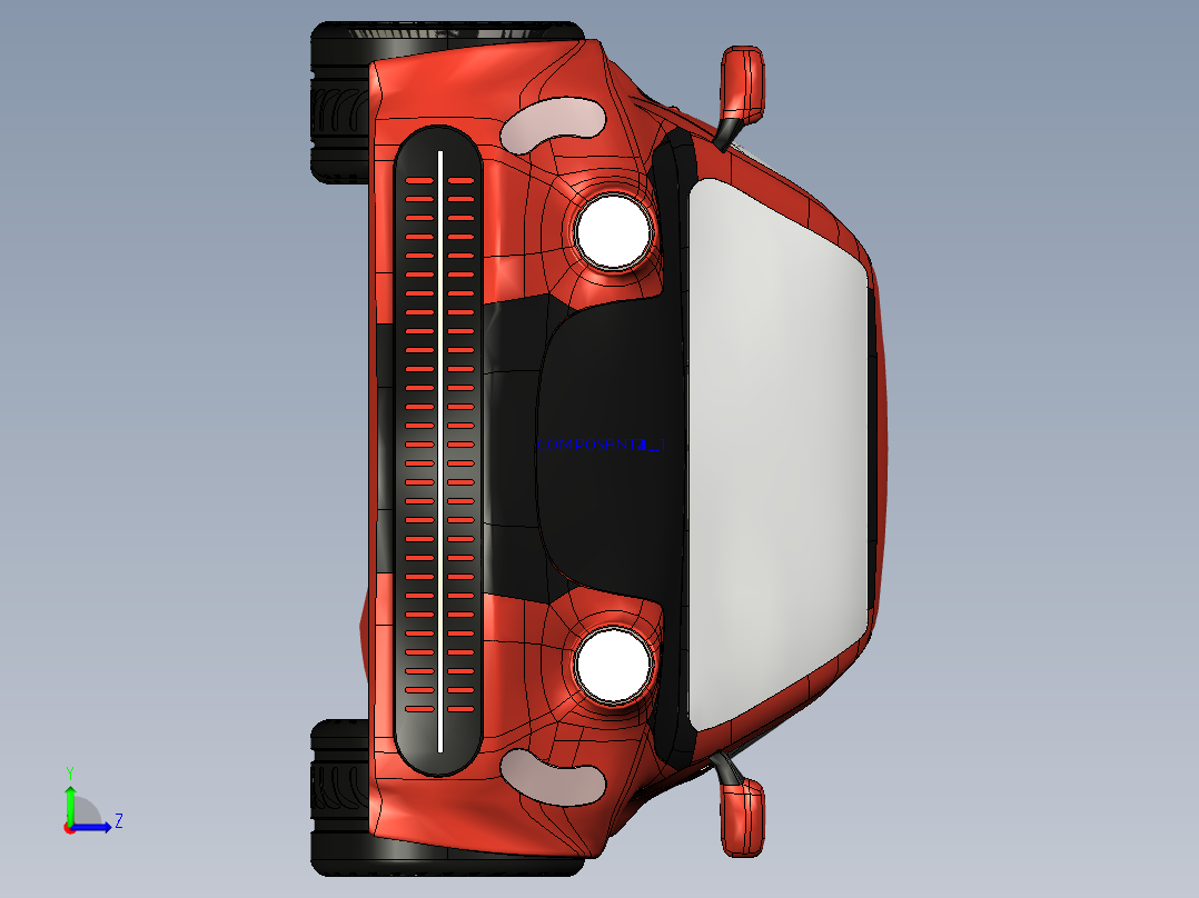 小型汽车造型左视图