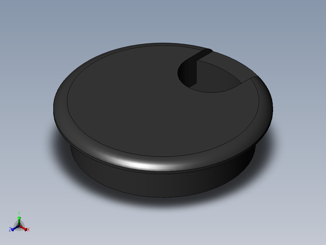 圆形桌面索环_ 70毫米正等轴测图