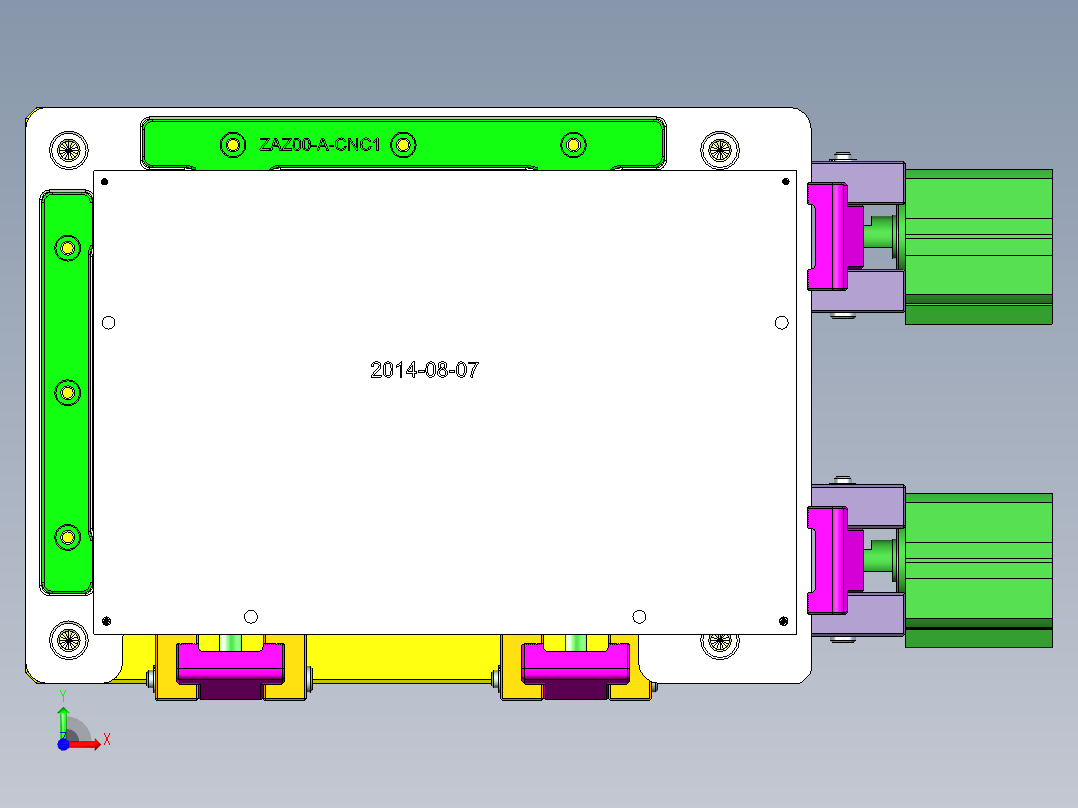 ZAZ00-A-笔记本CNC工装夹具三维模型cnc1-0520前视图