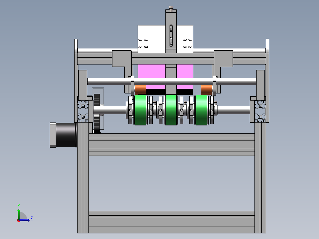 供料机自动化片料单张出料（sw18可编辑+工程图+bom）左视图