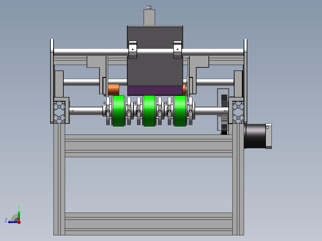 供料机自动化片料单张出料（sw18可编辑+工程图+bom）右视图