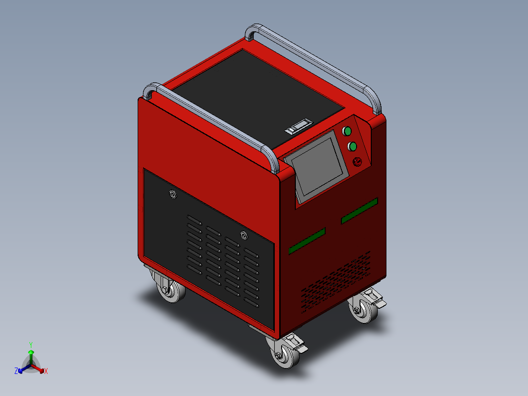 手持式100-300W风冷激光清洗机sw18可编辑正等轴测图